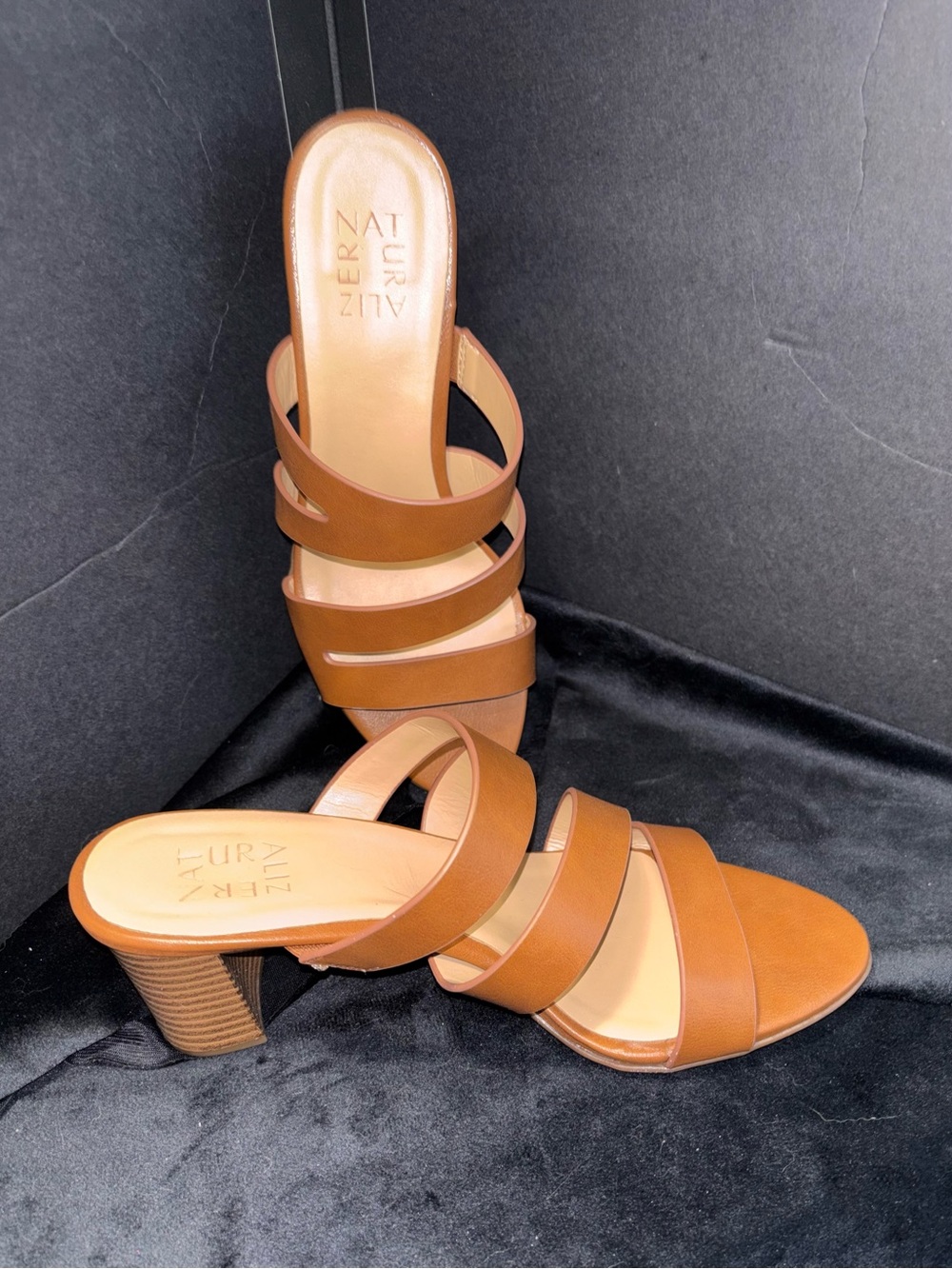 Naturalizer Strap Block Heel Slide Sandals - Picture 3 of 9